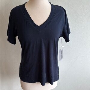 Navy V-Neck Cotton T-shirt